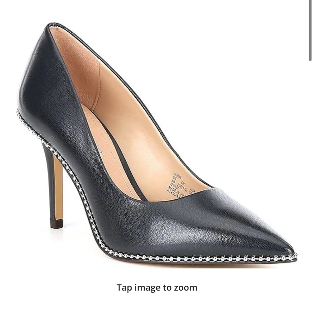 Coach waverly bead chain leather pump
